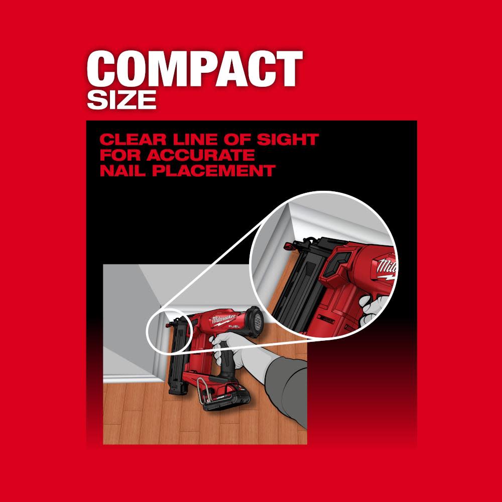 Milwaukee M18 FUEL 18 Gauge Brad Nailer Kit - Ascmtools