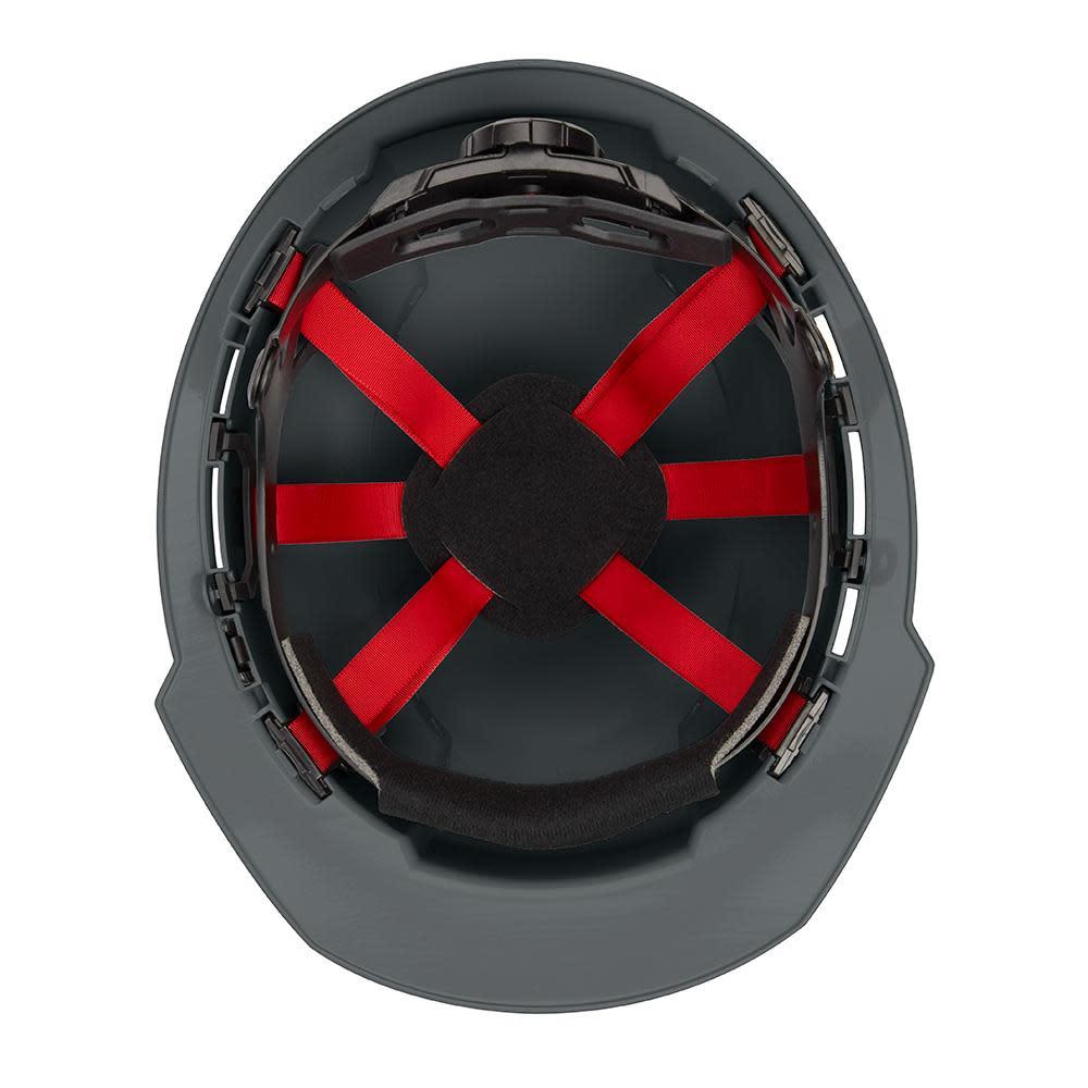 Milwaukee Gray Front Brim Vented Hard Hat with 6pt Ratcheting Suspension Type 1 Class C - Ascmtools