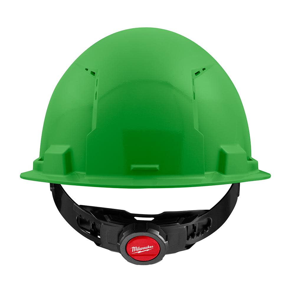 Milwaukee Hard Hat Green Front Brim Vented with 4pt Ratcheting Suspension Type 1 Class C - Ascmtools