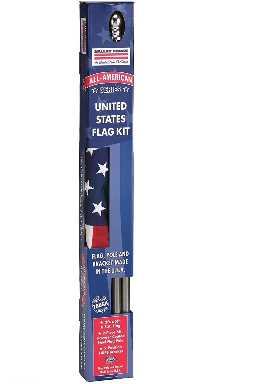 Valley Forge Flag 3 Ft. Width x 5 Ft Height All American United States Flag Kit - Ascmtools