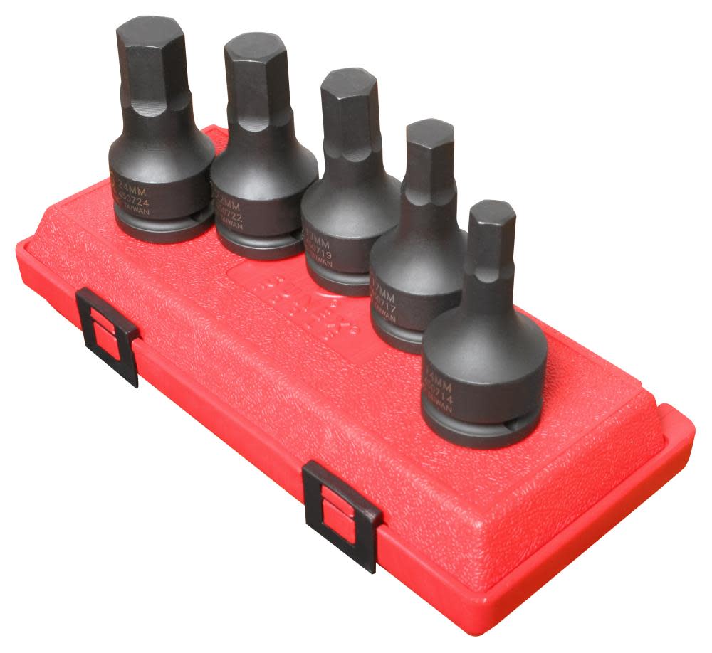 Sunex 3/4 In. Drive Metric Hex Impact Socket Set 5 pc. - Ascmtools