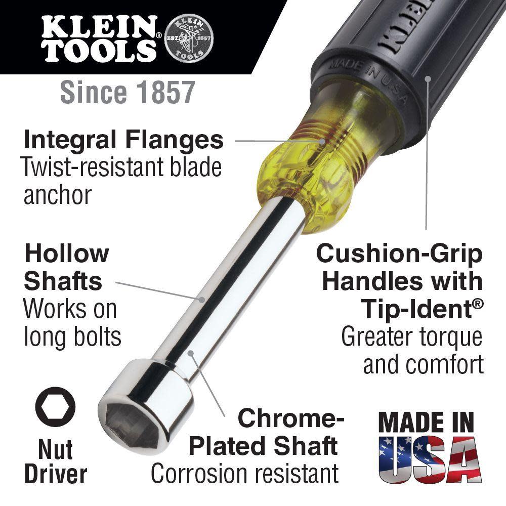 Klein Tools 11/32″ Nut Driver 6″ Hollow Shaft - Ascmtools