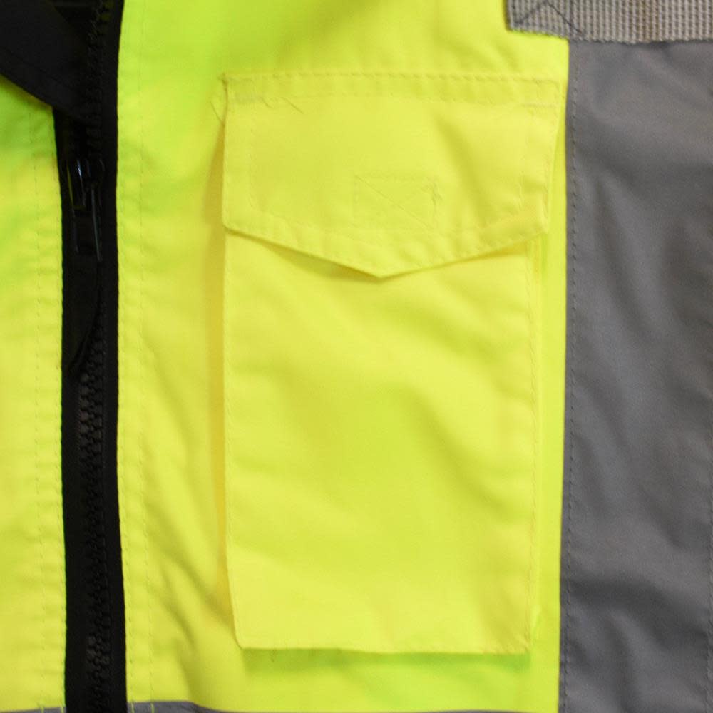 Radians Class 3 Two in One High Visibility Bomber Safety Jacket Green Black Bottom 3X - Ascmtools