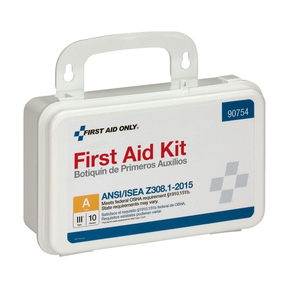 First Aid Only First Aid Kit 10 Person Bulk Plastic Case ANSI A - Ascmtools