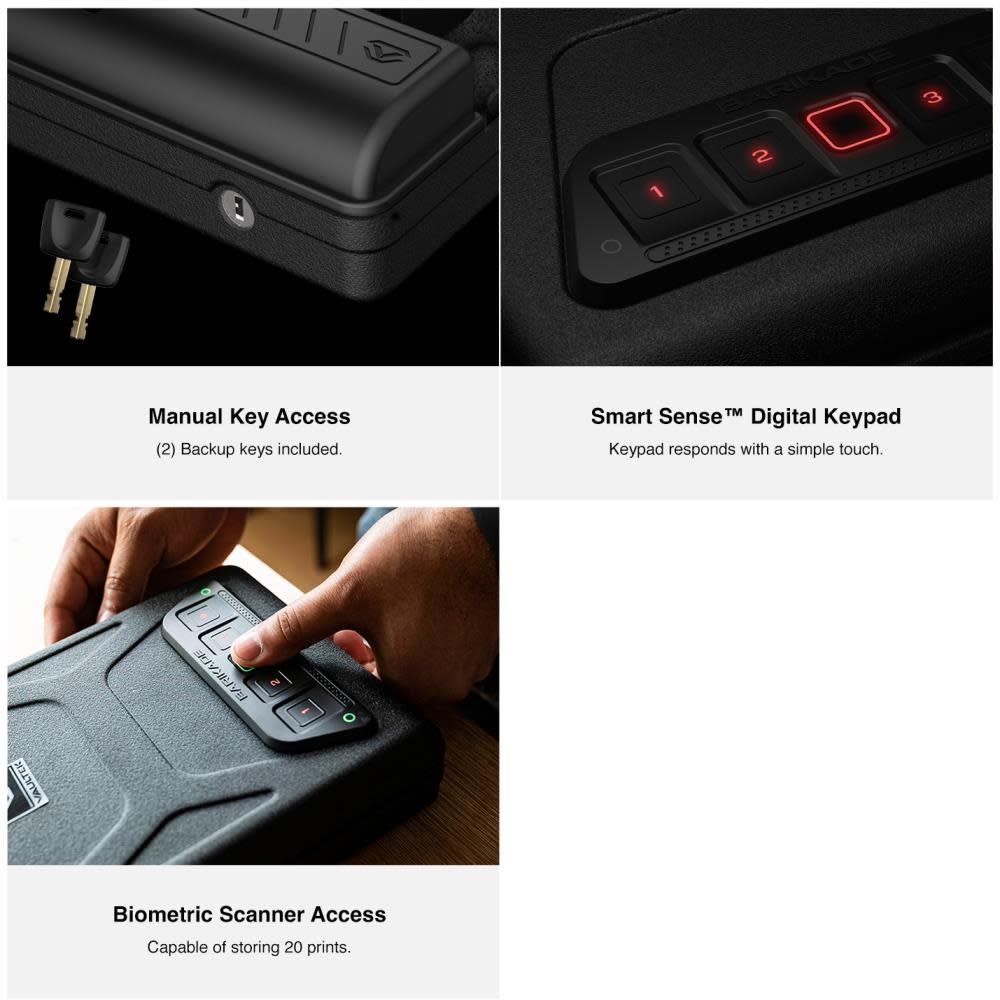 Vaultek Safe Barikade Series 1 Biometric Compact Biometric Safe - Ascmtools