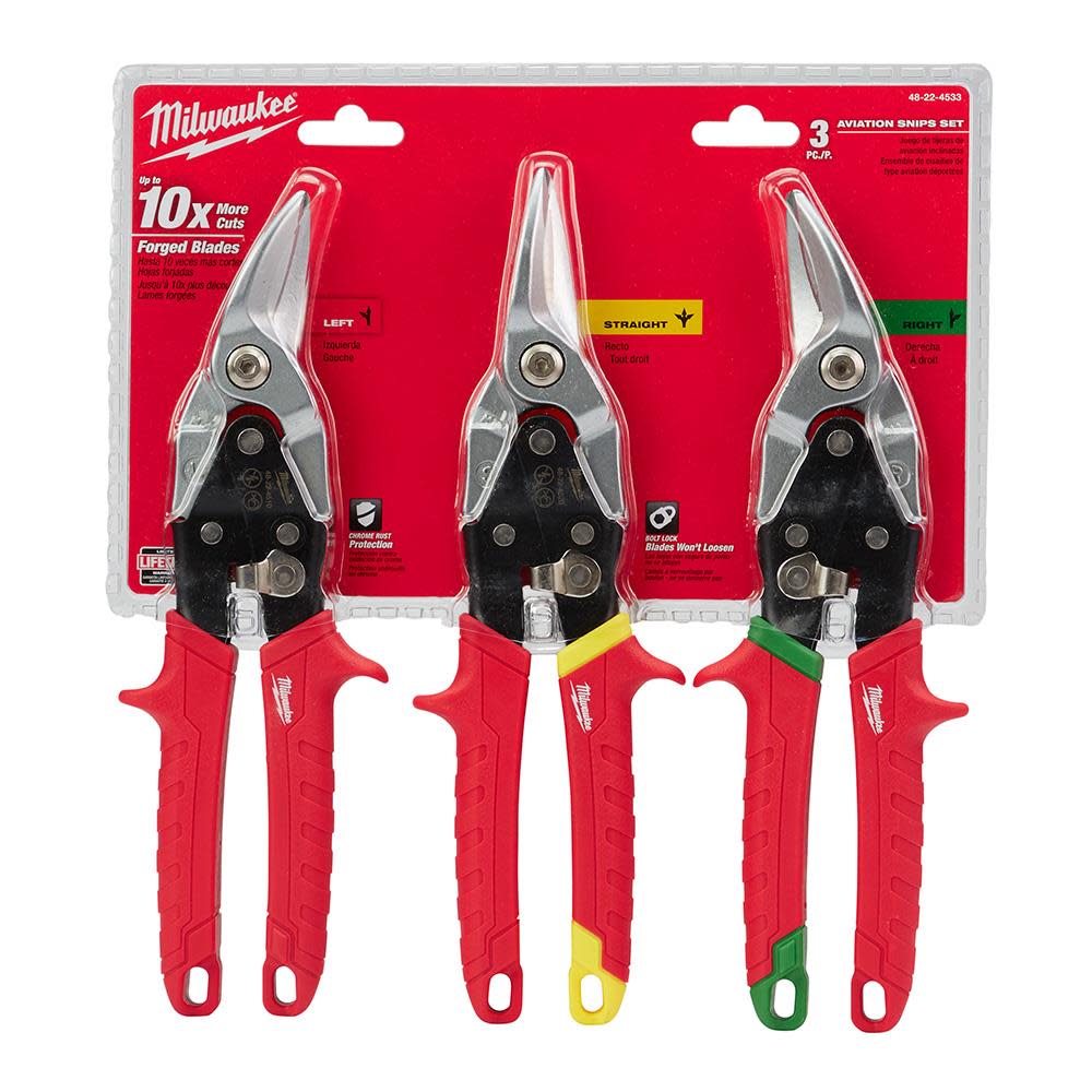 Milwaukee 3-Piece Aviation Snip Set - Ascmtools