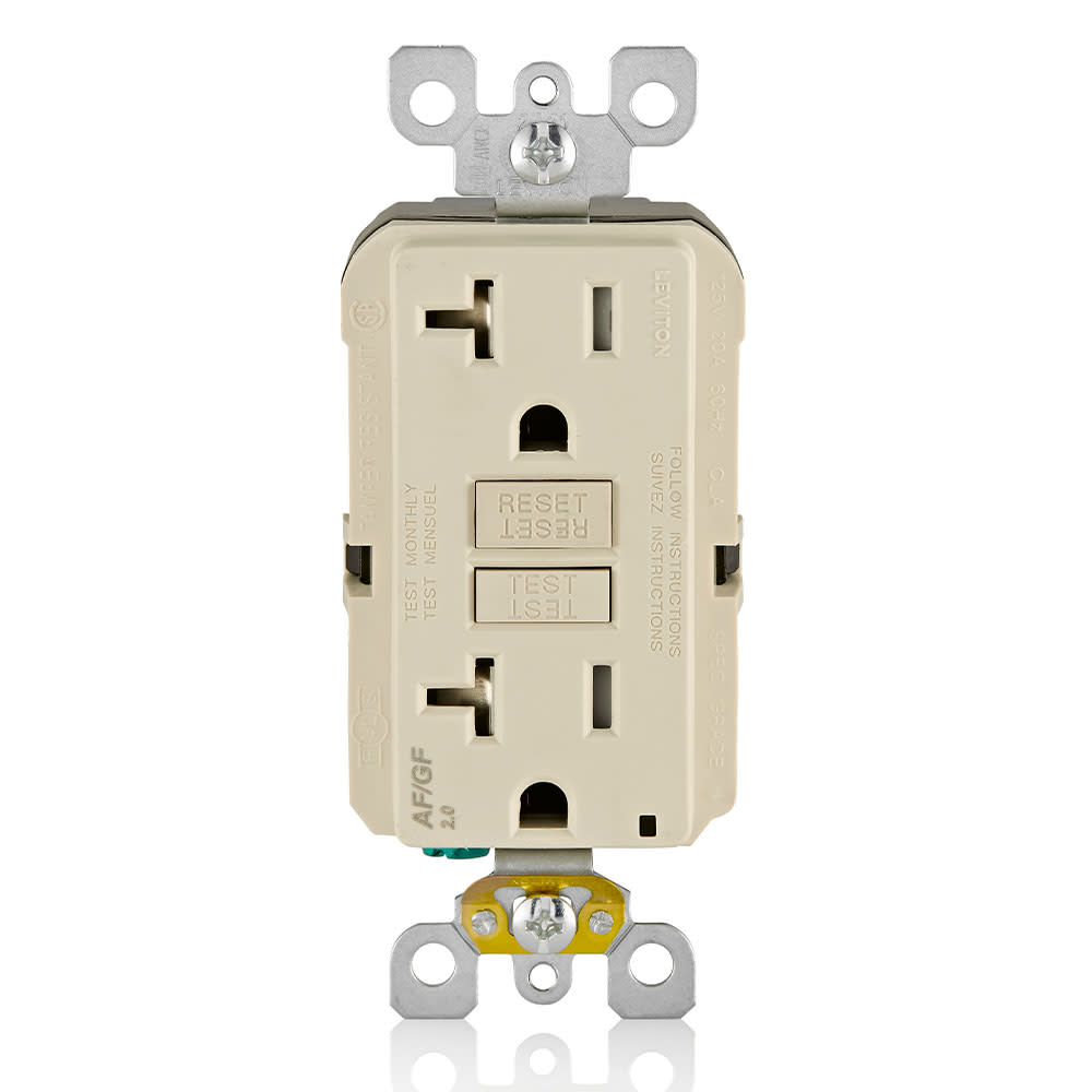 Leviton SmartlockPro AFCI/GFCI Outlet 20A 125V Duplex LightAlmond - Ascmtools
