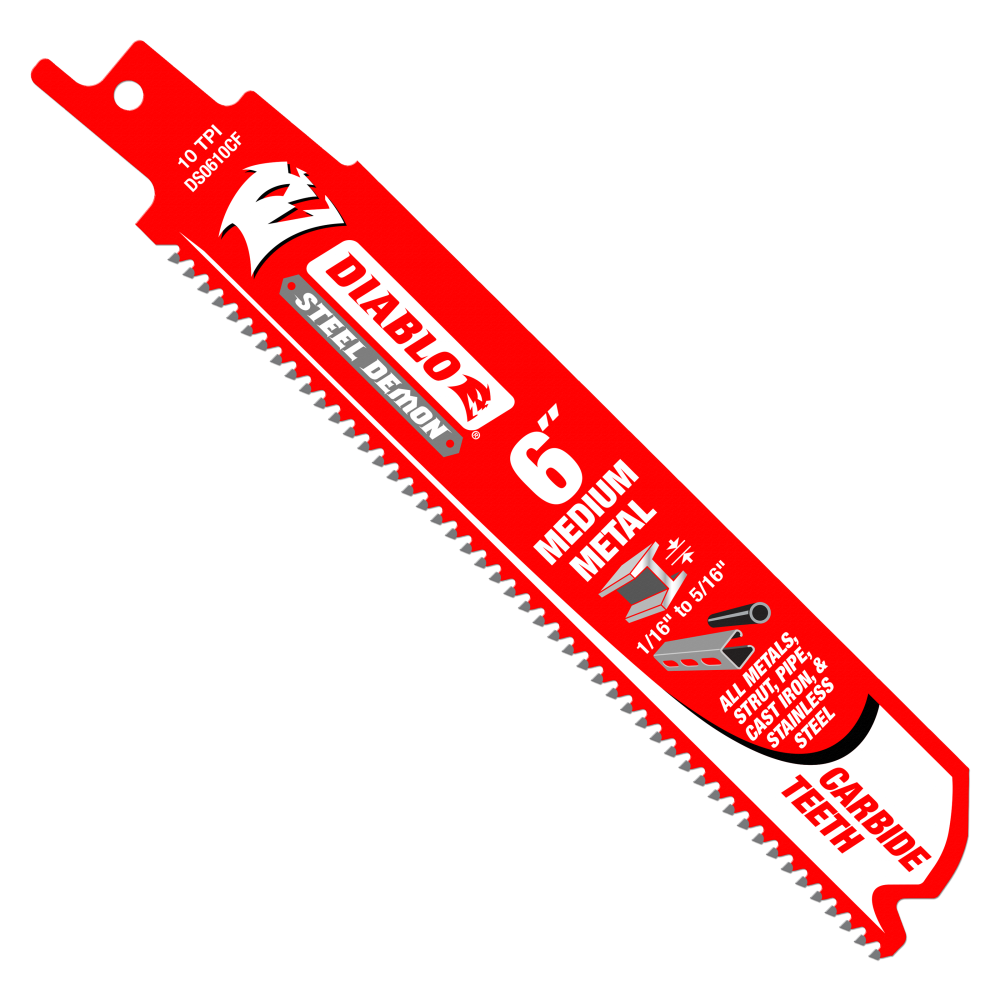 Diablo Tools 6″ Steel Demon Carbide Recip Blades for Medium Metal Cutting - Ascmtools