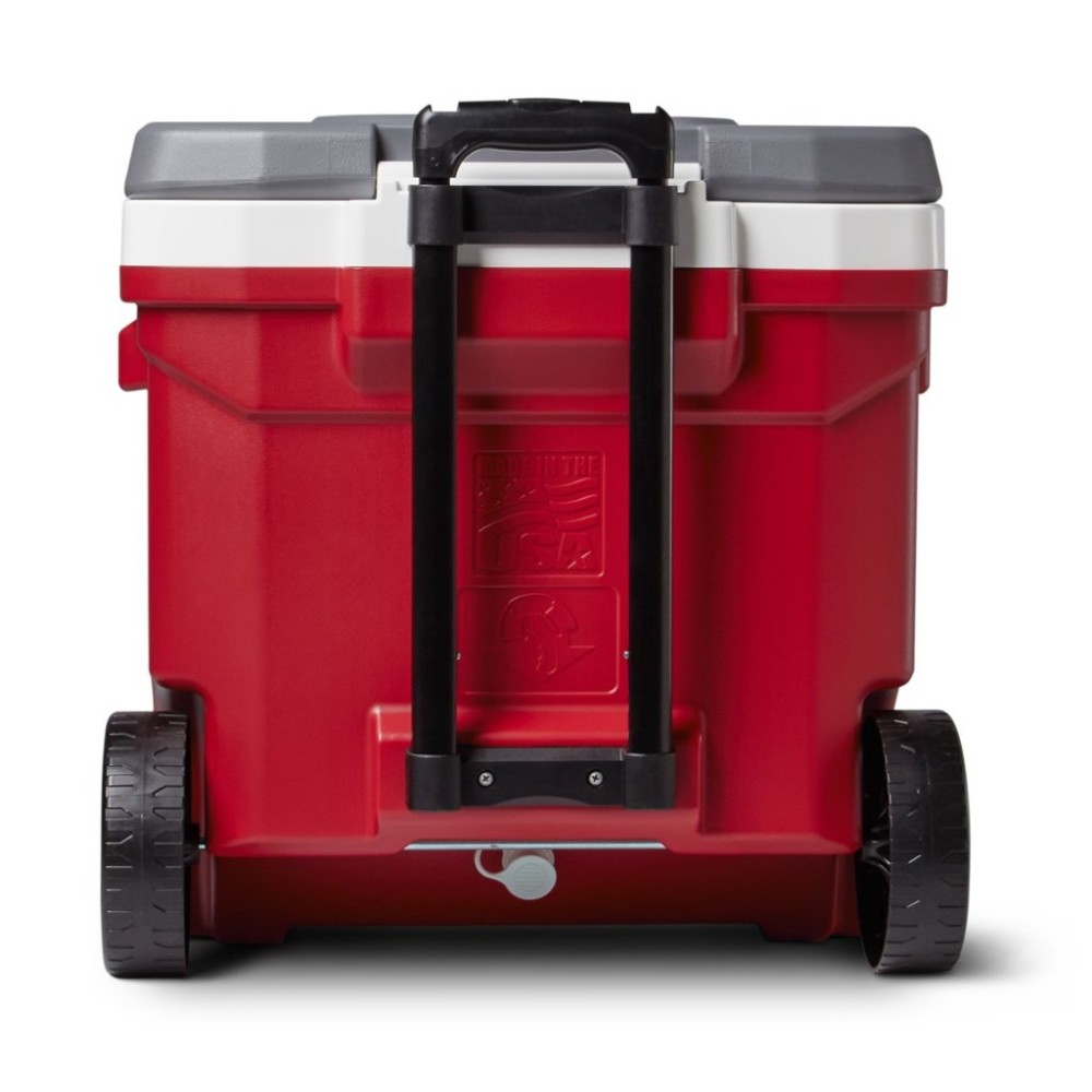 Igloo Latitude 60 Roller Cooler Industrial Red/Meteorite 60qt - Ascmtools