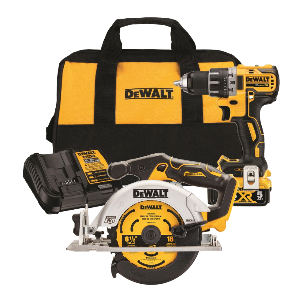 DEWALT 20V MAX 2pc Cordless Combo Kit Drill Driver Circular Saw - Ascmtools