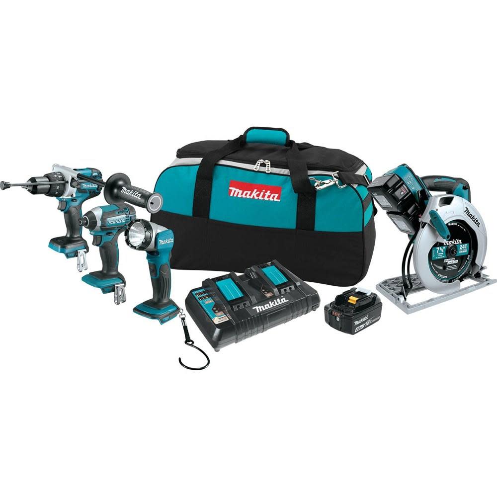 Makita 18 Volt X2 LXT Lithium-Ion Cordless 4-Piece Combo Kit - Ascmtools