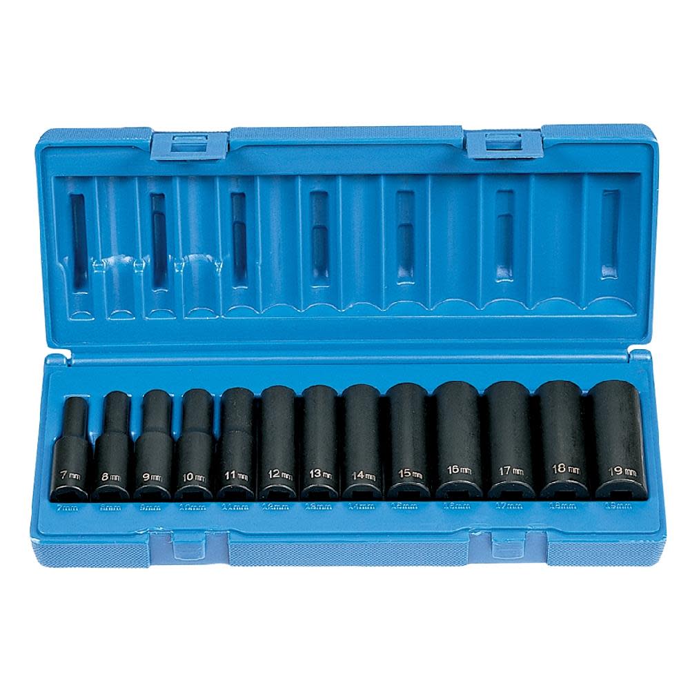 Grey Pneumatic 3/8″ Drive 13 Piece Deep Metric Set - Ascmtools