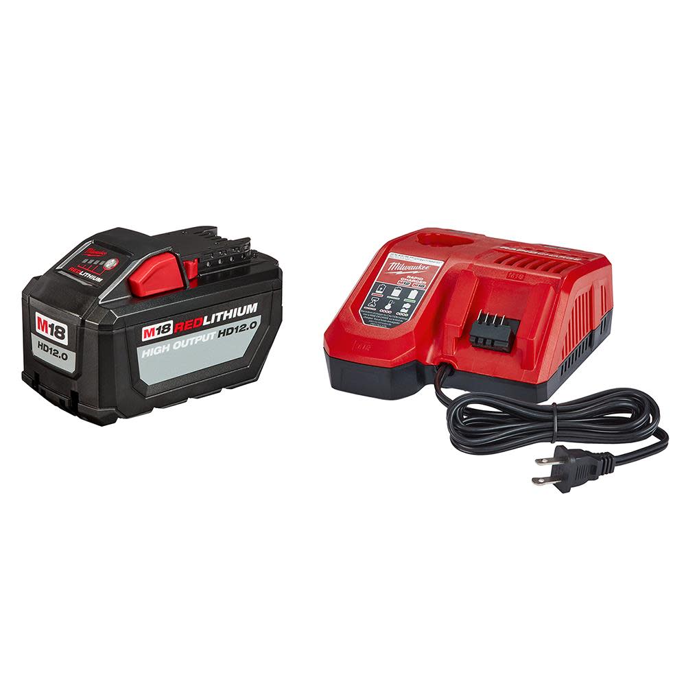 Milwaukee M18 REDLITHIUM HIGH OUTPUT HD 12.0Ah Battery and Charger Starter Kit - Ascmtools