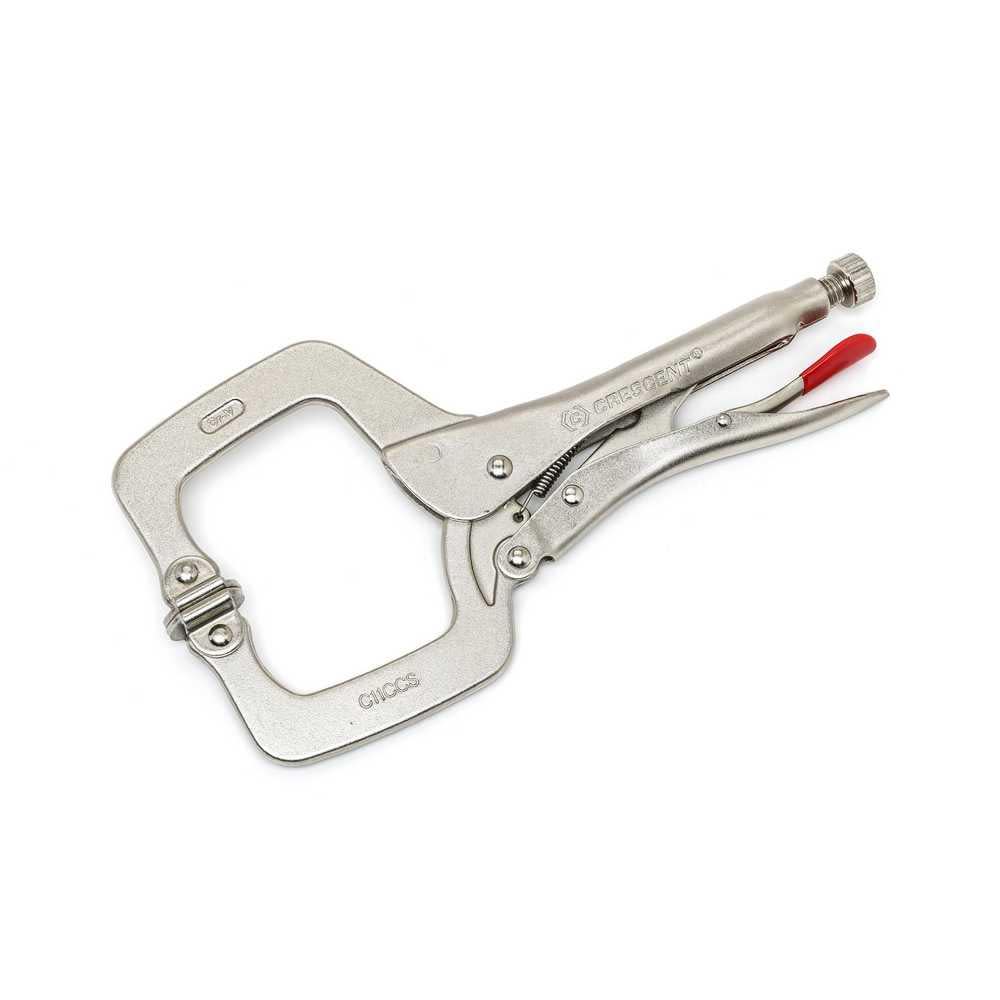 Crescent Locking C-Clamps 11 In. Swivel Pad Tips - Ascmtools