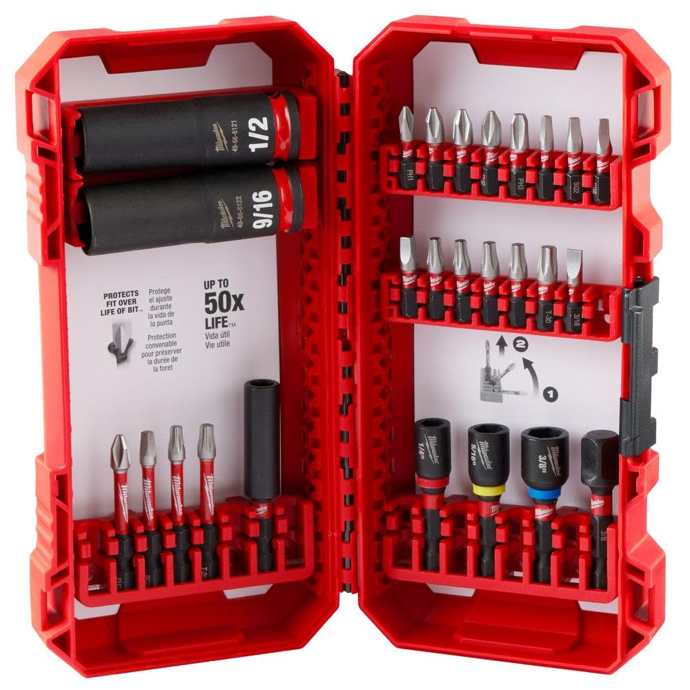 Milwaukee SHOCKWAVE Impact Duty Drive and Fasten Set  26PC - Ascmtools