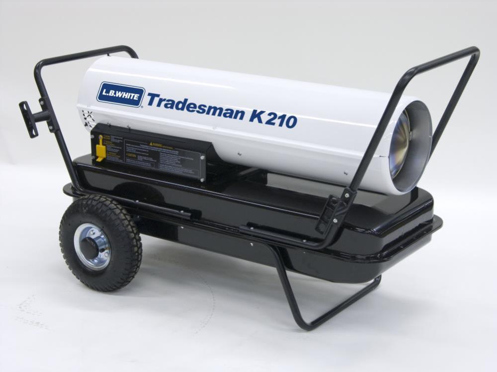 LB White Tradesman Forced Air Open Flame Multi fuel 210K BTU heater - Ascmtools