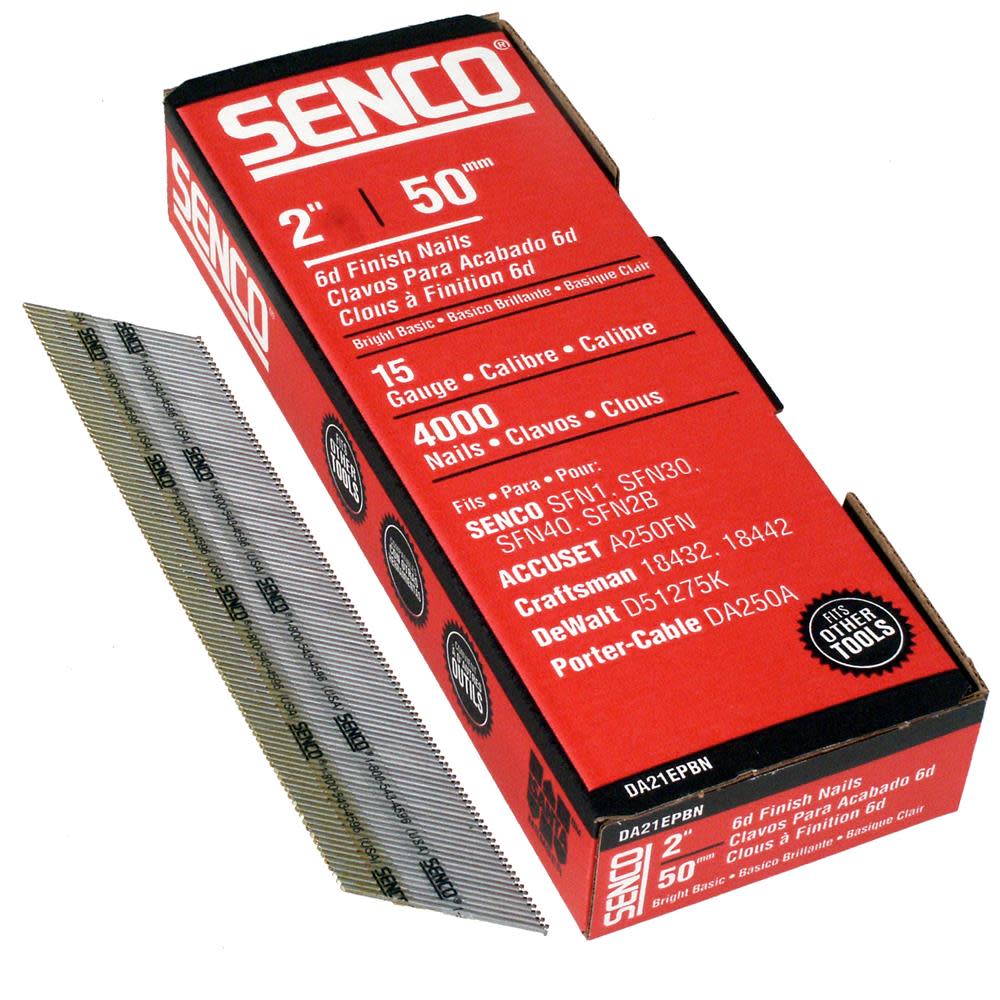 Senco 2 In. Box of 4000 15-Gauge Finish Nail Pack - Ascmtools