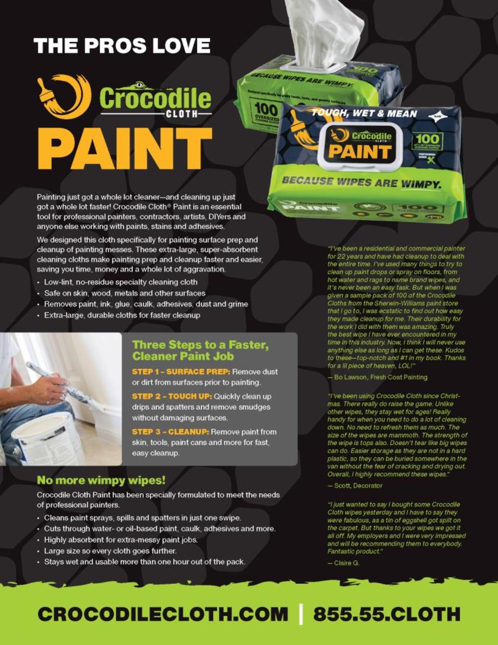 Crocodile Cloth Oversized Paint Cleaning Cloths 1 Pack/100 Cloths - Ascmtools