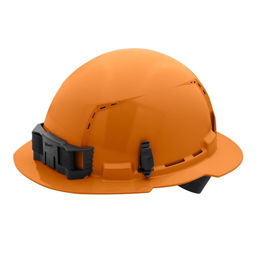 Milwaukee Orange Full Brim Vented Hard Hat with 4pt Ratcheting Suspension Type 1 Class C - Ascmtools