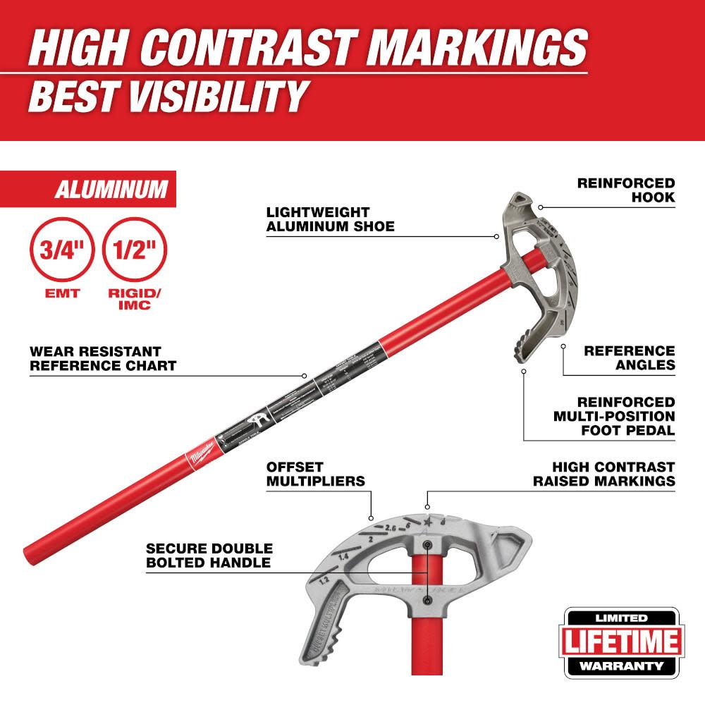 Milwaukee 3/4 in. Aluminum Conduit Bender - Ascmtools