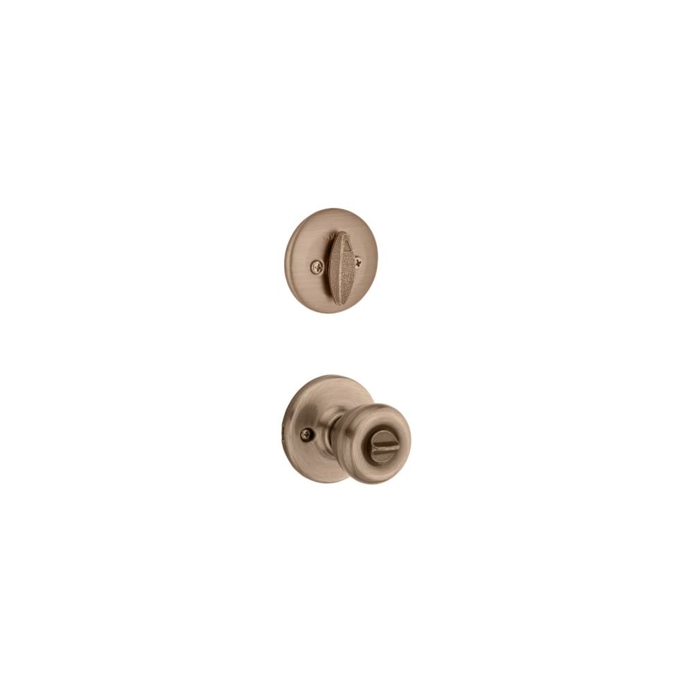 Kwikset Antique Brass Tylo Door Knob & Single Cylinder Deadbolt Set - Ascmtools