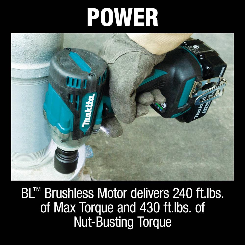 Makita 18V LXT 1/2″ Sq Drive Impact Wrench Kit with Detent Anvil - Ascmtools