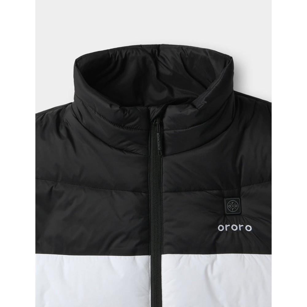 ORORO Mens Black & White Classic Heated Vest Kit 3X - Ascmtools