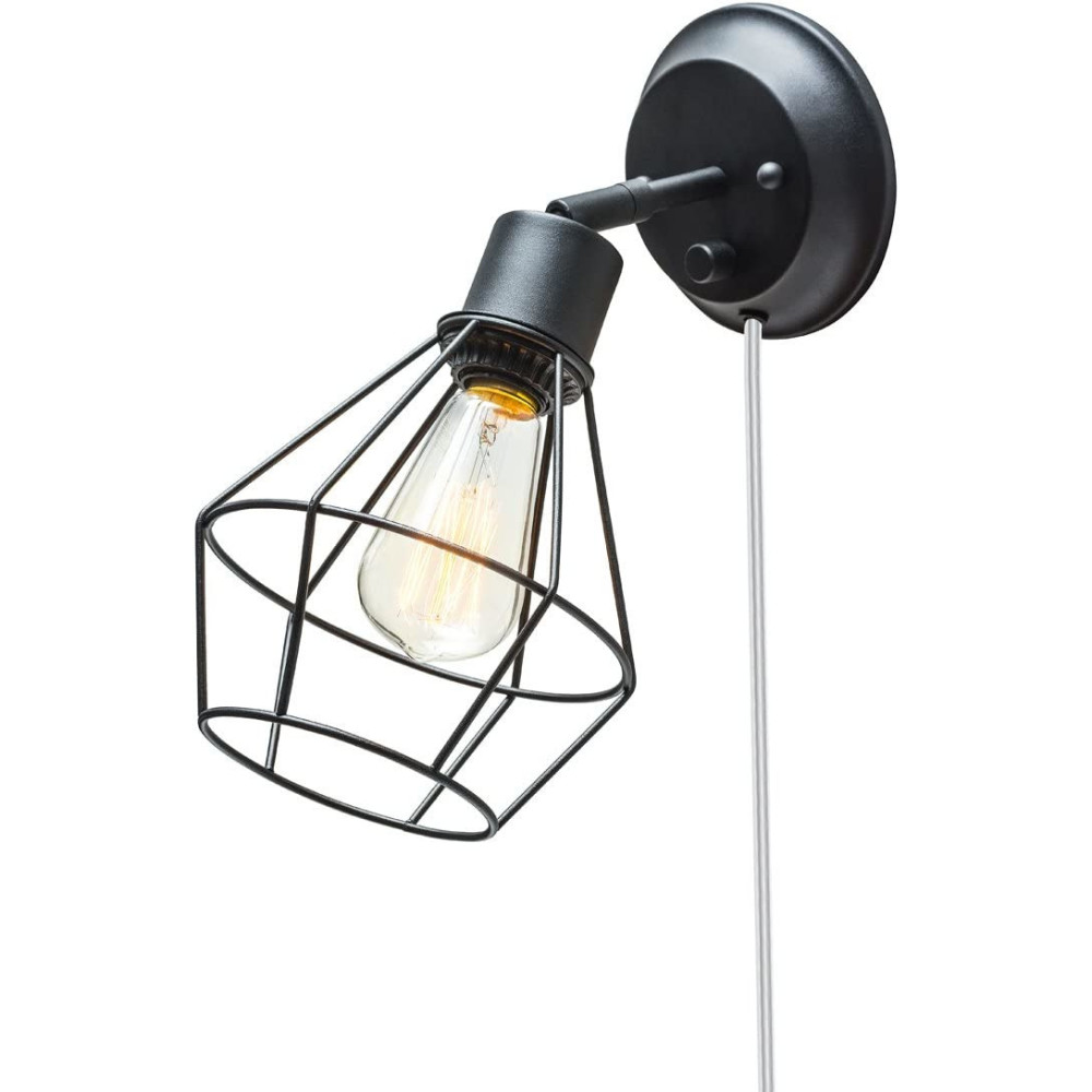 Globe Electric Verdum Vintage Wall Sconce Matte Black 60W 1 Light - Ascmtools