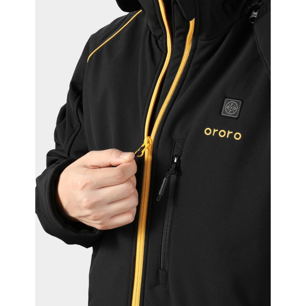 ORORO Mens Black & Gold Classic Heated Jacket Kit Small - Ascmtools