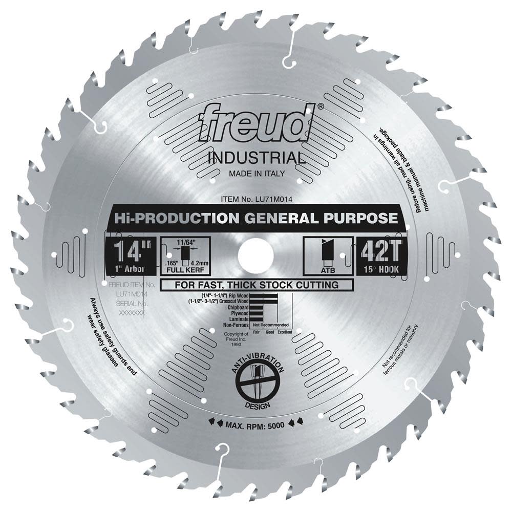 Freud 14″ High-Production General Purpose Blade - Ascmtools