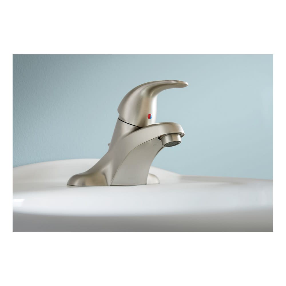 Moen Adler Bathroom Faucet Spot Resist Brushed Nickel Low Arc - Ascmtools