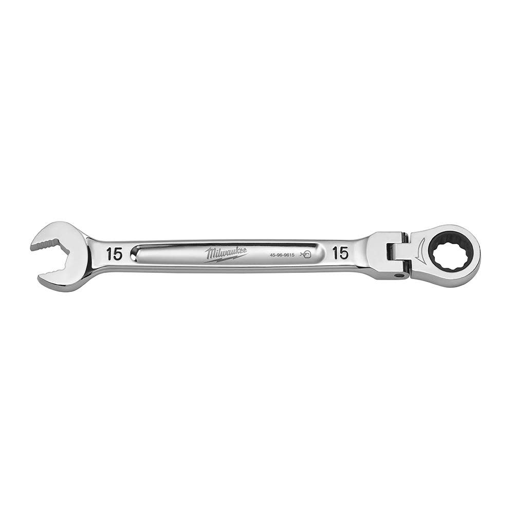 Milwaukee Combination Wrench Flex Head Ratcheting 15mm - Ascmtools