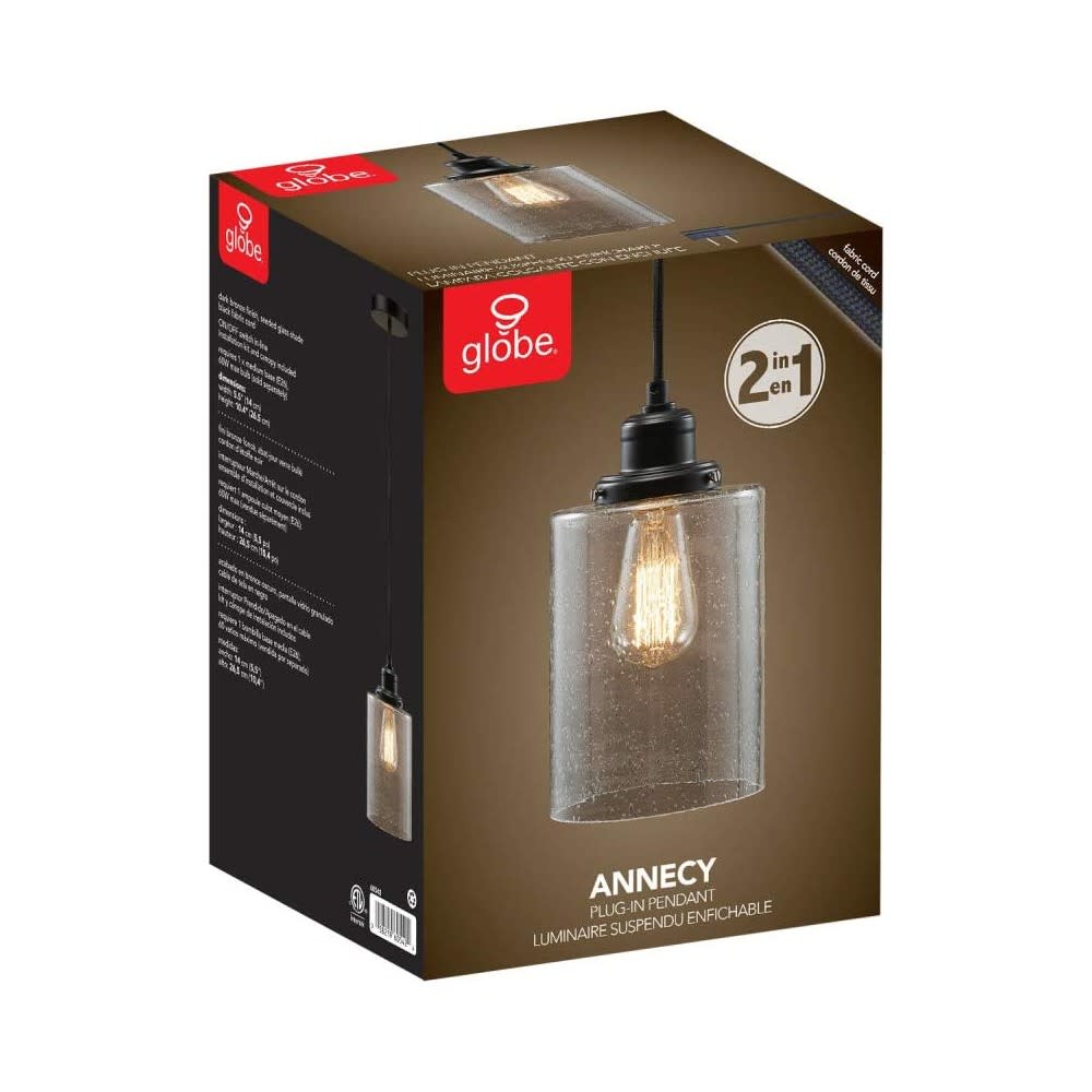 Globe Electric Annecy Pendant Light Dark Bronze 2 in 1 1 Light - Ascmtools
