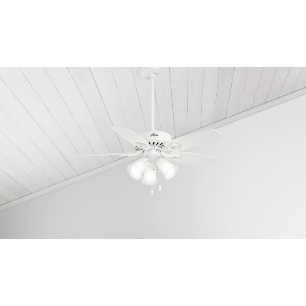 Hunter Fan Builder Ceiling Fan 42″ LED Indoor Snow White - Ascmtools