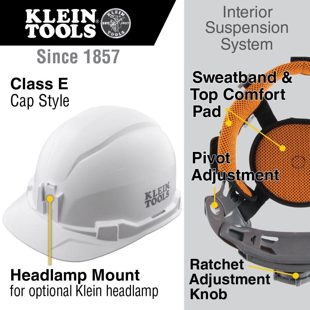 Klein Tools Hard Hat Non-vented Cap Style - Ascmtools
