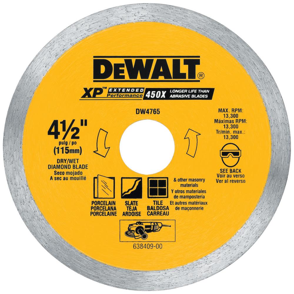 DEWALT 4-1/2″ Wet/Dry Porcelain Tile Blade - Ascmtools