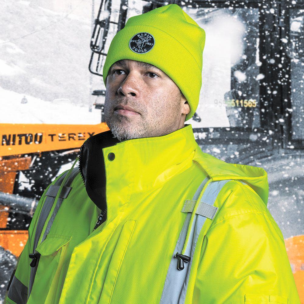 Klein Tools Heavy Knit Hat High Visibility Yellow - Ascmtools