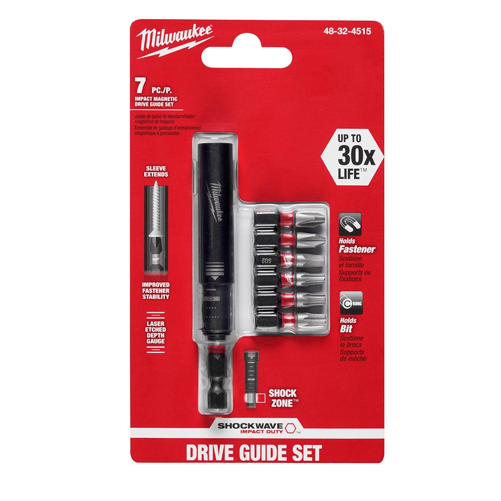 Milwaukee SHOCKWAVE 7-Piece Impact Magnetic Drive Guide Set - Ascmtools