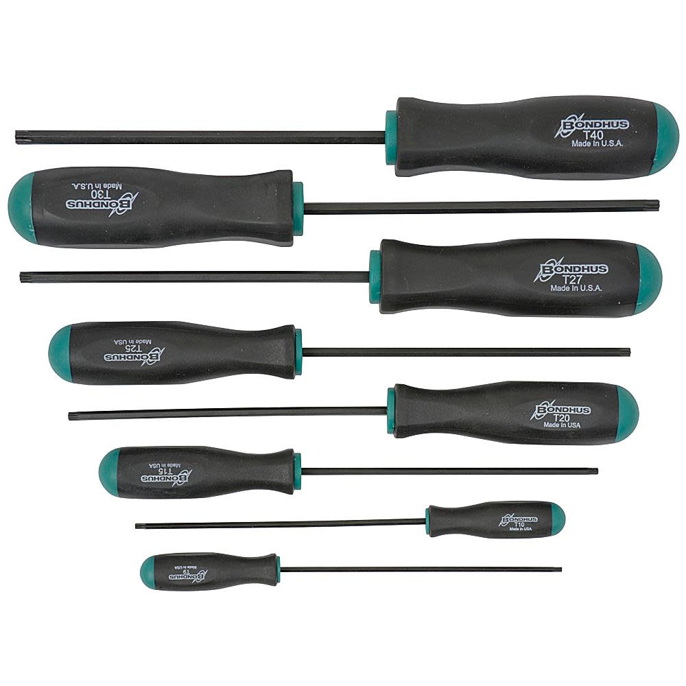 Bondhus 8pc Torx Screwdriver Set T9-T40 - Ascmtools