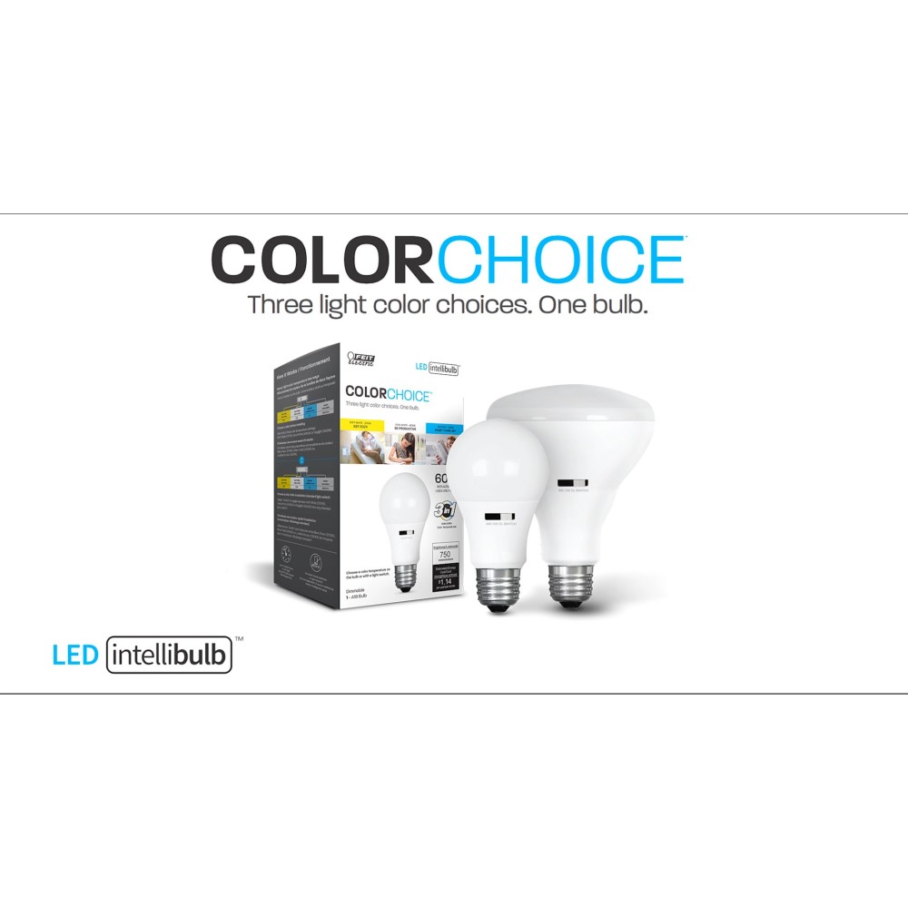Feit Electric 60W IntelliBulb ColorChoice A19 Dimmable LED Bulb - Ascmtools