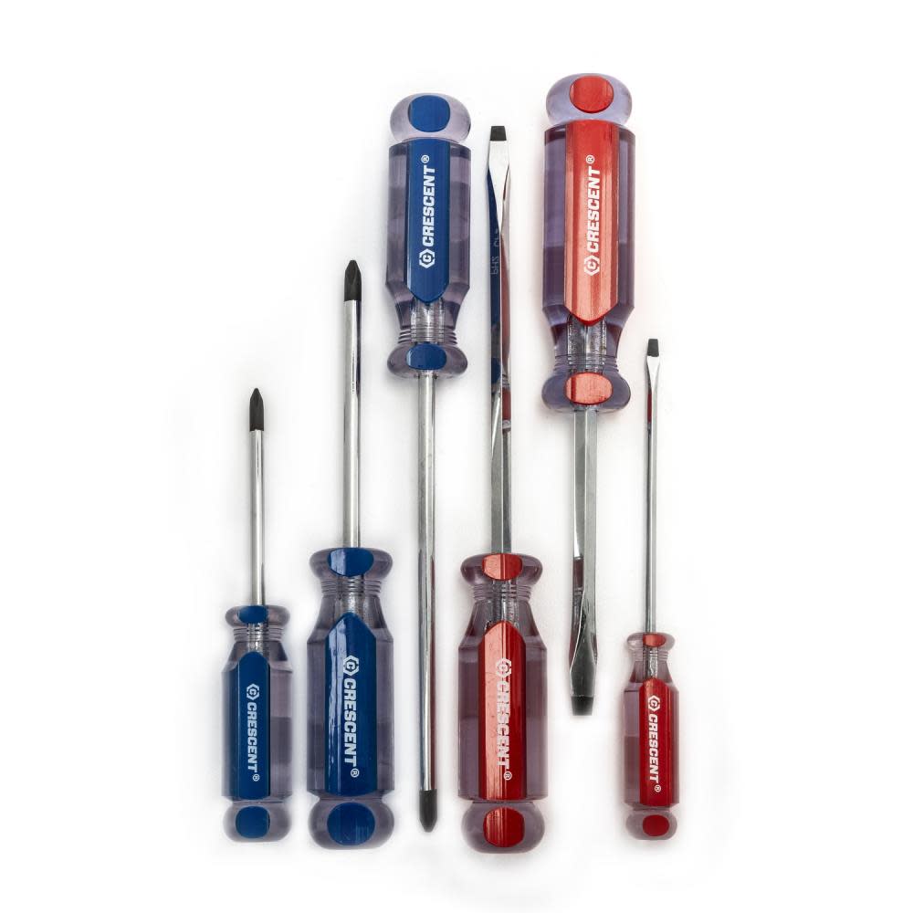 Crescent 6 Pc Phillips Slotted Acetate Screwdriver Set - Ascmtools
