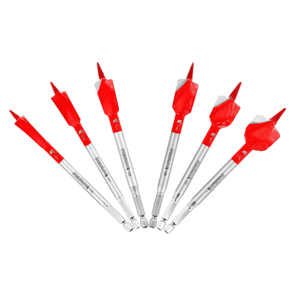 Diablo Tools Demo Demon Spade Bit Set for Nail Embedded Wood 6pc - Ascmtools