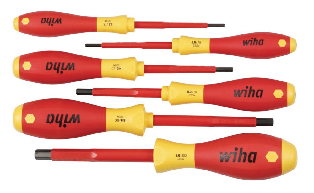 Wiha Insulated SoftFinish Hex Metric Screwdriver Set 6 Piece - Ascmtools