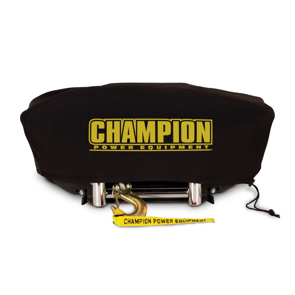 Champion Power Equipment Weather-Resistant Neoprene Storage Cover for Winches 8000-12000 lb. with Speed Mount Hitch Adapter - Ascmtools