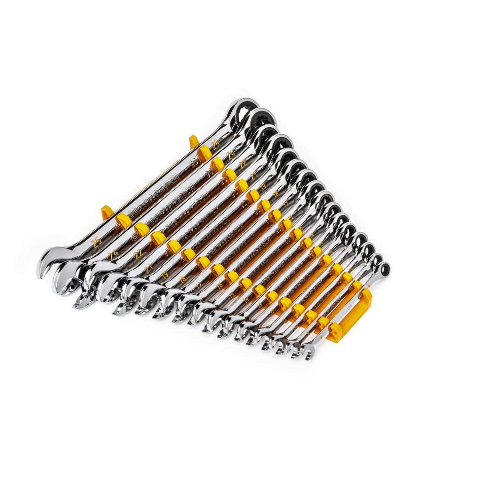 GEARWRENCH 16 Pc 90T 12 Point Metric Combination Ratcheting Wrench Set - Ascmtools