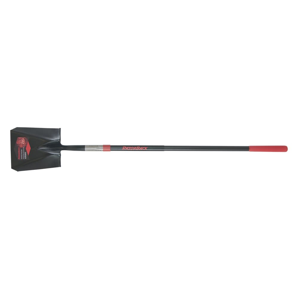 Razorback Fiberglass Handle Square Point Shovel with Traditional Socket - Ascmtools