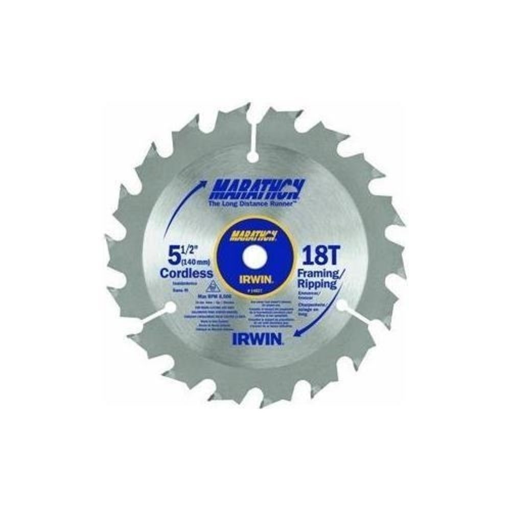 Irwin 5-1/2 In. 18T MARATHON Thin Kerf Carded Circular Saw Blade - Ascmtools
