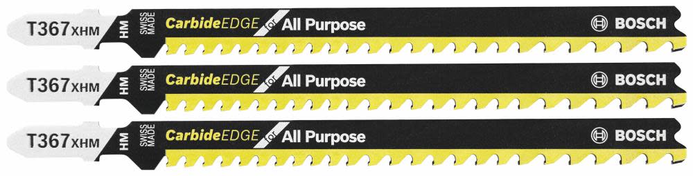 Bosch Jig Saw Blades 3pc 5 1/4″ 5 7 TPI Carbide Edge for All Purpose T Shank - Ascmtools