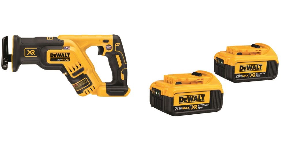DEWALT 20V MAX Compact Reciprocating Saw & Premium XR Battery 2pk Bundle - Ascmtools