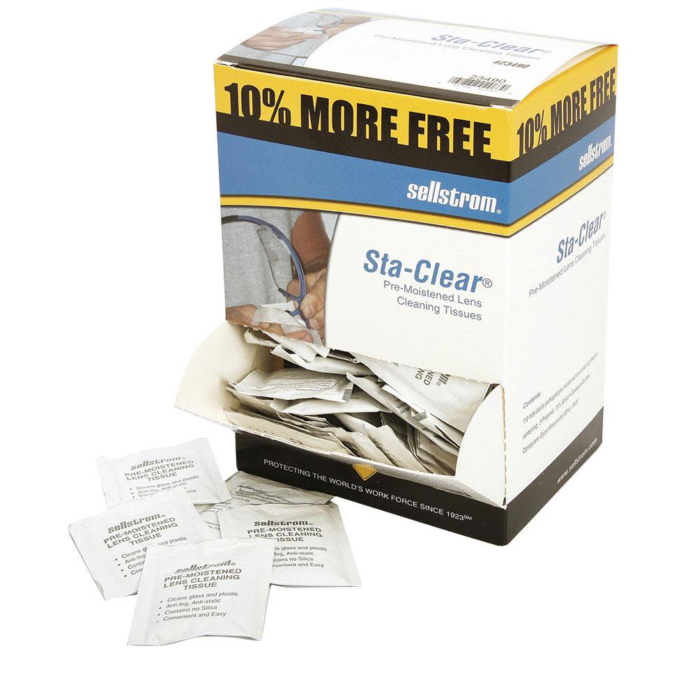 Sellstrom Multi-Purpose Pre-Moistened Non-Alcohol Disposable Surface Cleaning Tissue Packets 110 Tissues/Box - Ascmtools